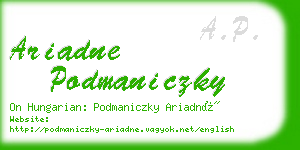 ariadne podmaniczky business card